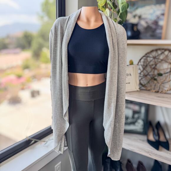 Leith, Open Front Stretchy Comfy Long Gray Cardigan, Women’s Size Medium - Picture 5 of 10